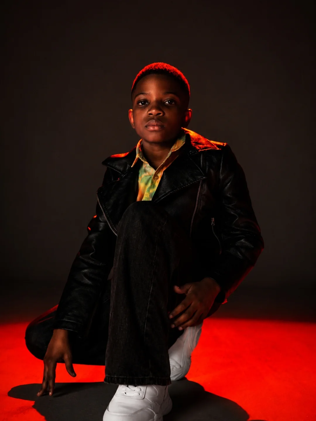Xade standing in prayer pose